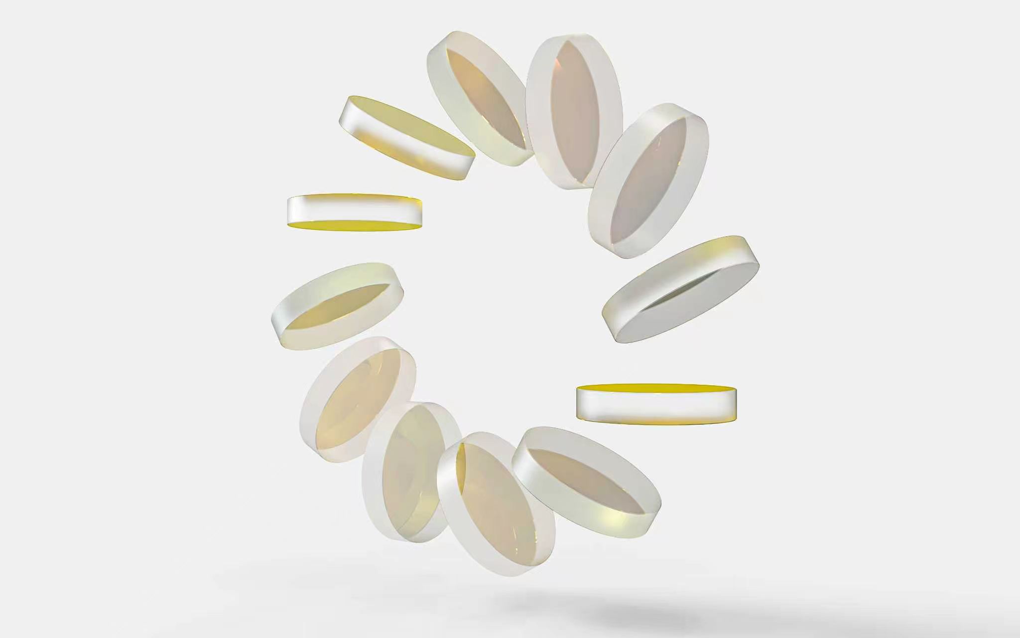 Protective lens gallery arrangement showing multiple replacement lenses
